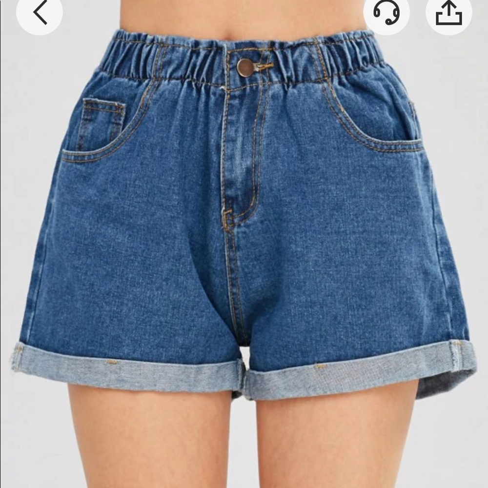 Cuffed jean shorts